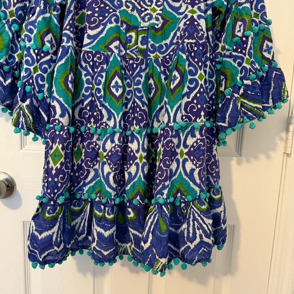 Antica Sartoria by Giacomo Cinque Short Dress Beachwear Resort V Neck One Size - Picture 5 of 13